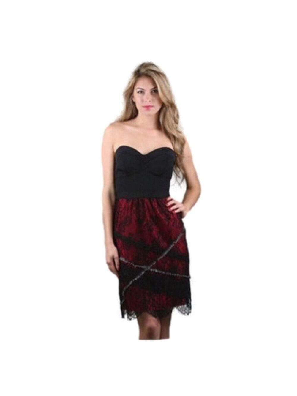 SINGLE DRESS (is the brand) Strapless Black & Fuchsia Rocker Dress Size S, NWT!